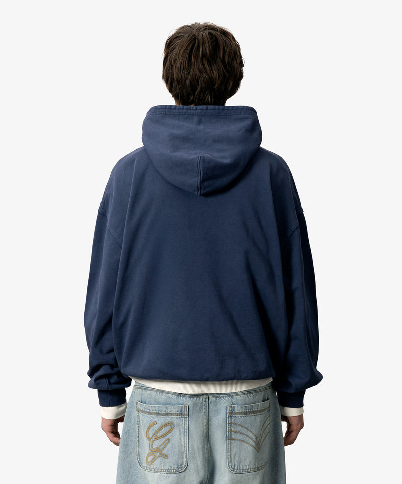 Star Washed Hoodie Navy