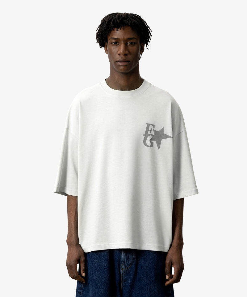 Star Boxy Tee Light Grey