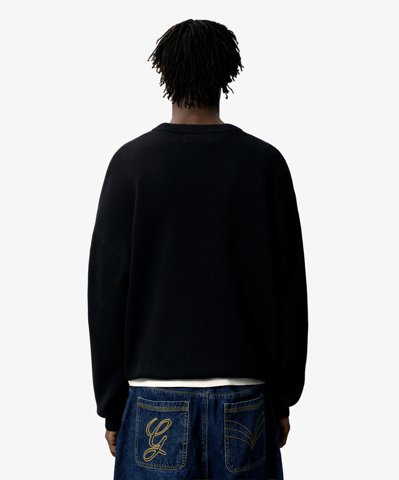 Valentine's Knitted Sweater Black