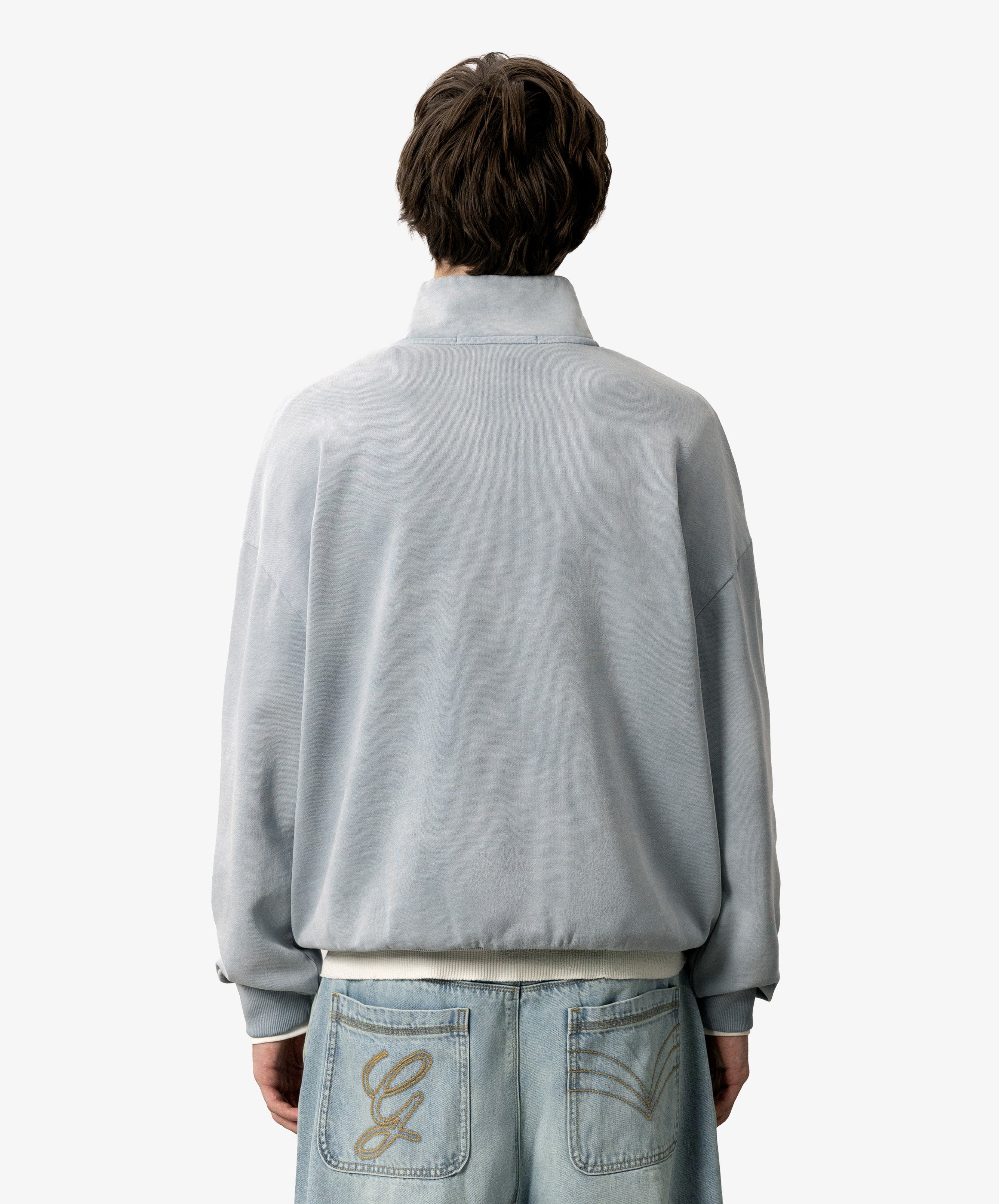 Gods Half Zip Washed Grey