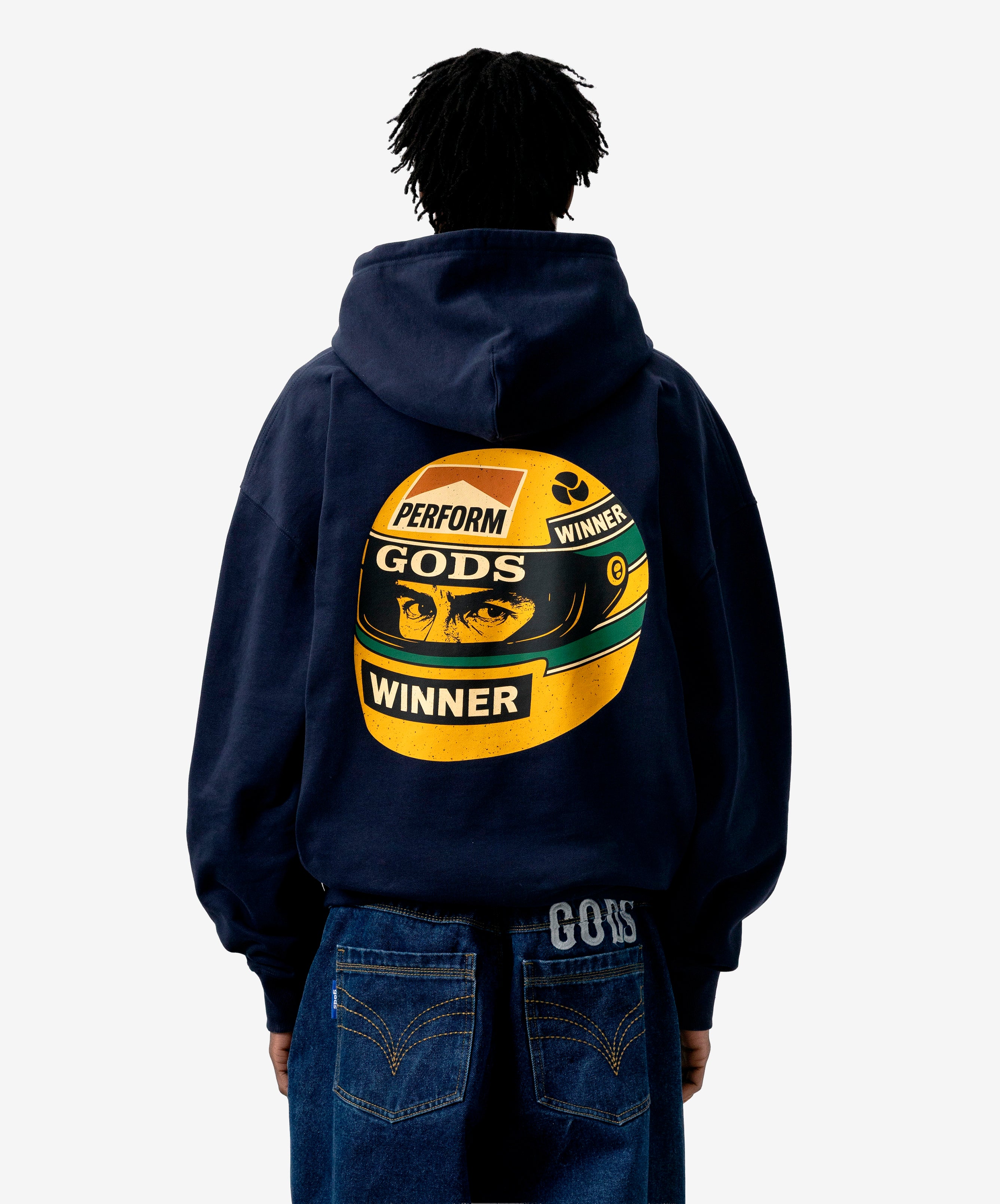 Ayr Cropped Hoodie Navy