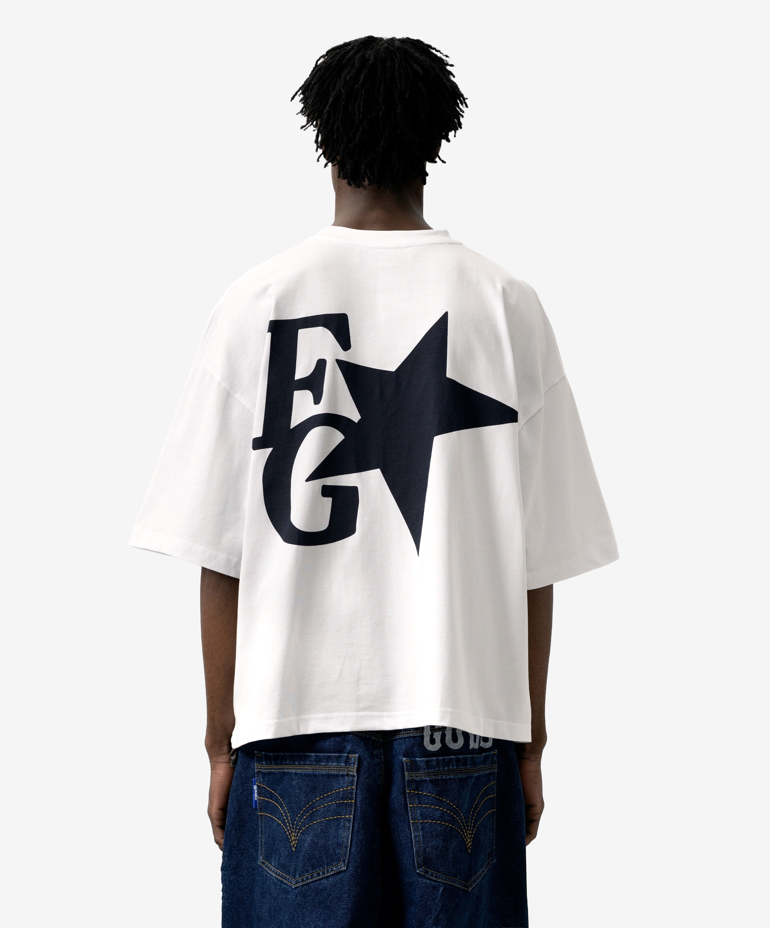 Star Boxy Tee White