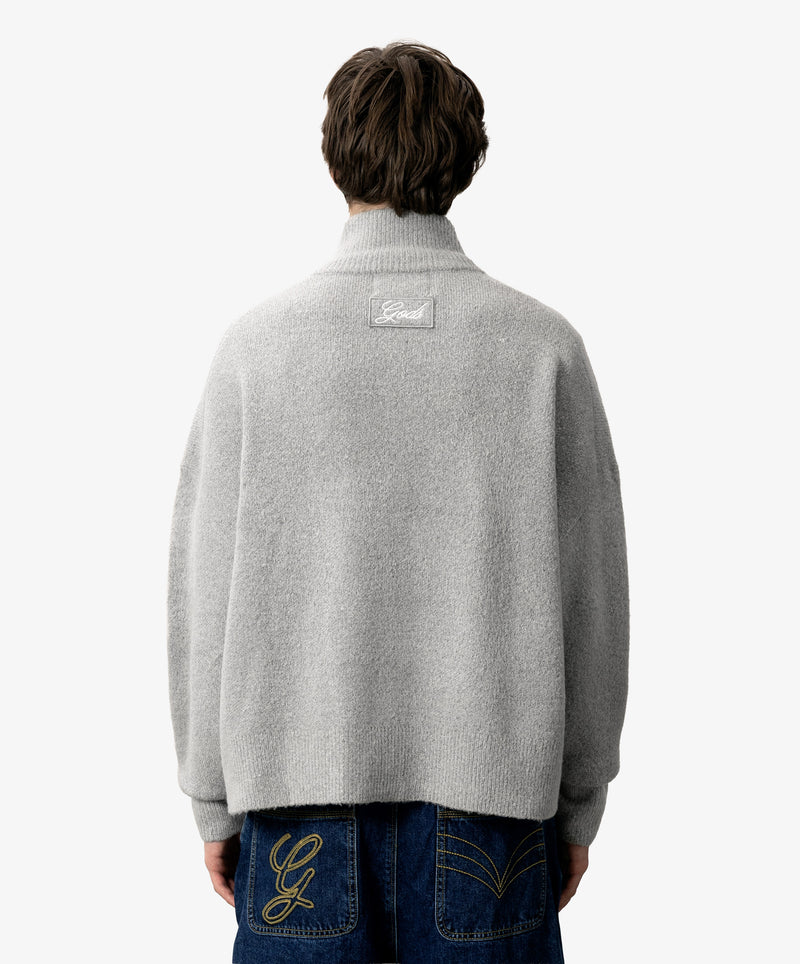 G'S Knitted Zipper Light Grey