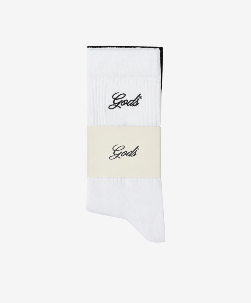 GODS SCRIPT SOCKS 2 PACK BW