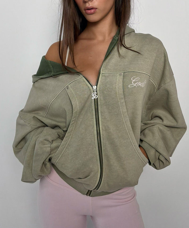 Big Pocket Zipper Green
