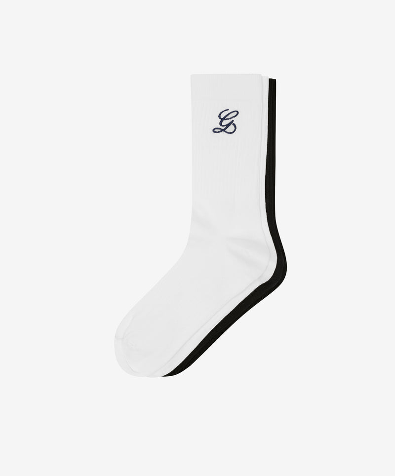 G LOGO SOCKS 2 PACK BW