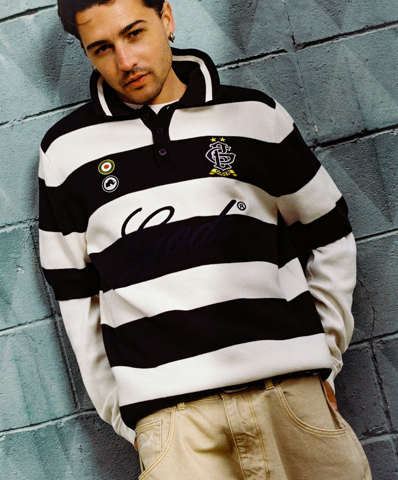 Striped Polo Navy