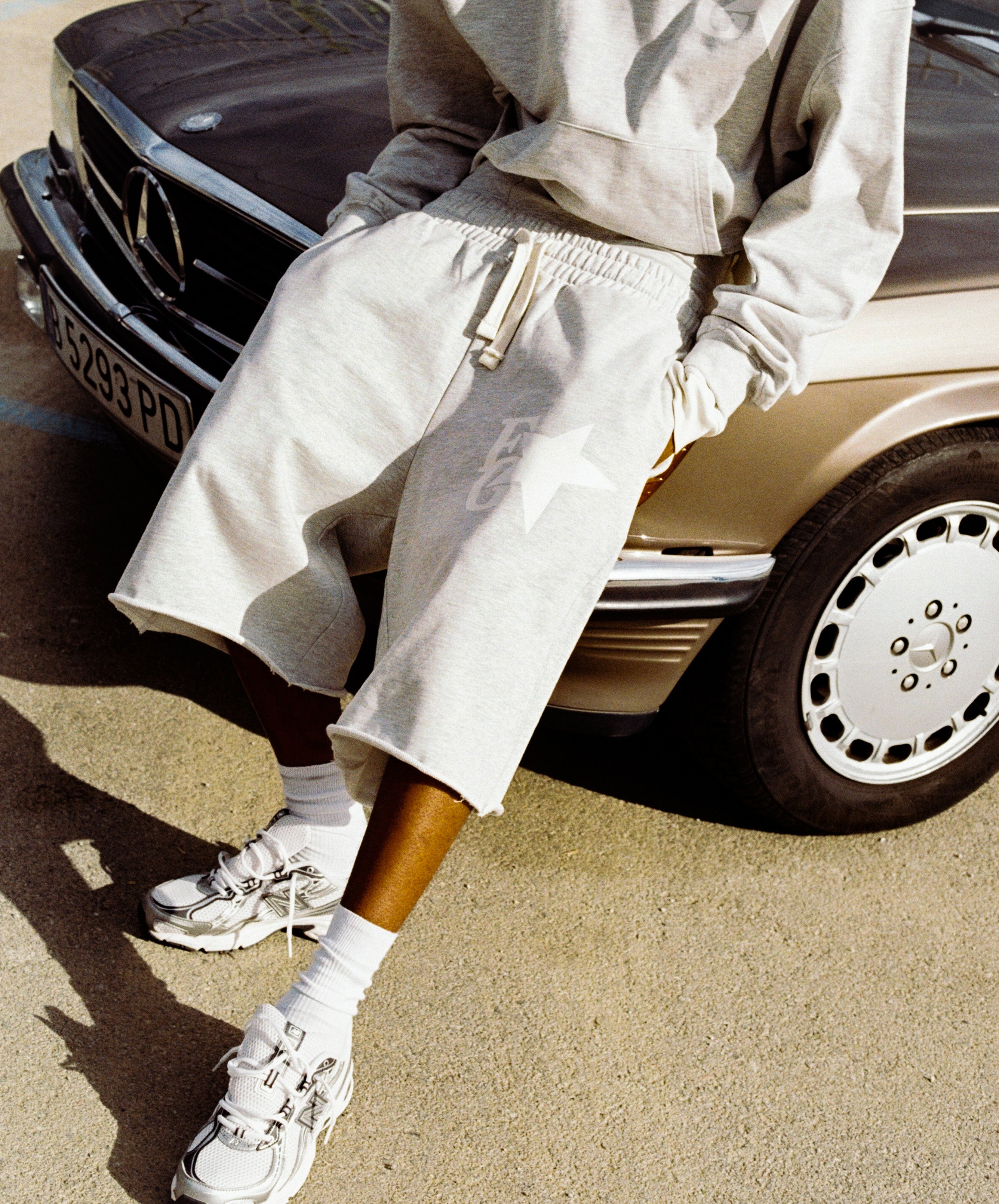 Star Jorts Light Grey