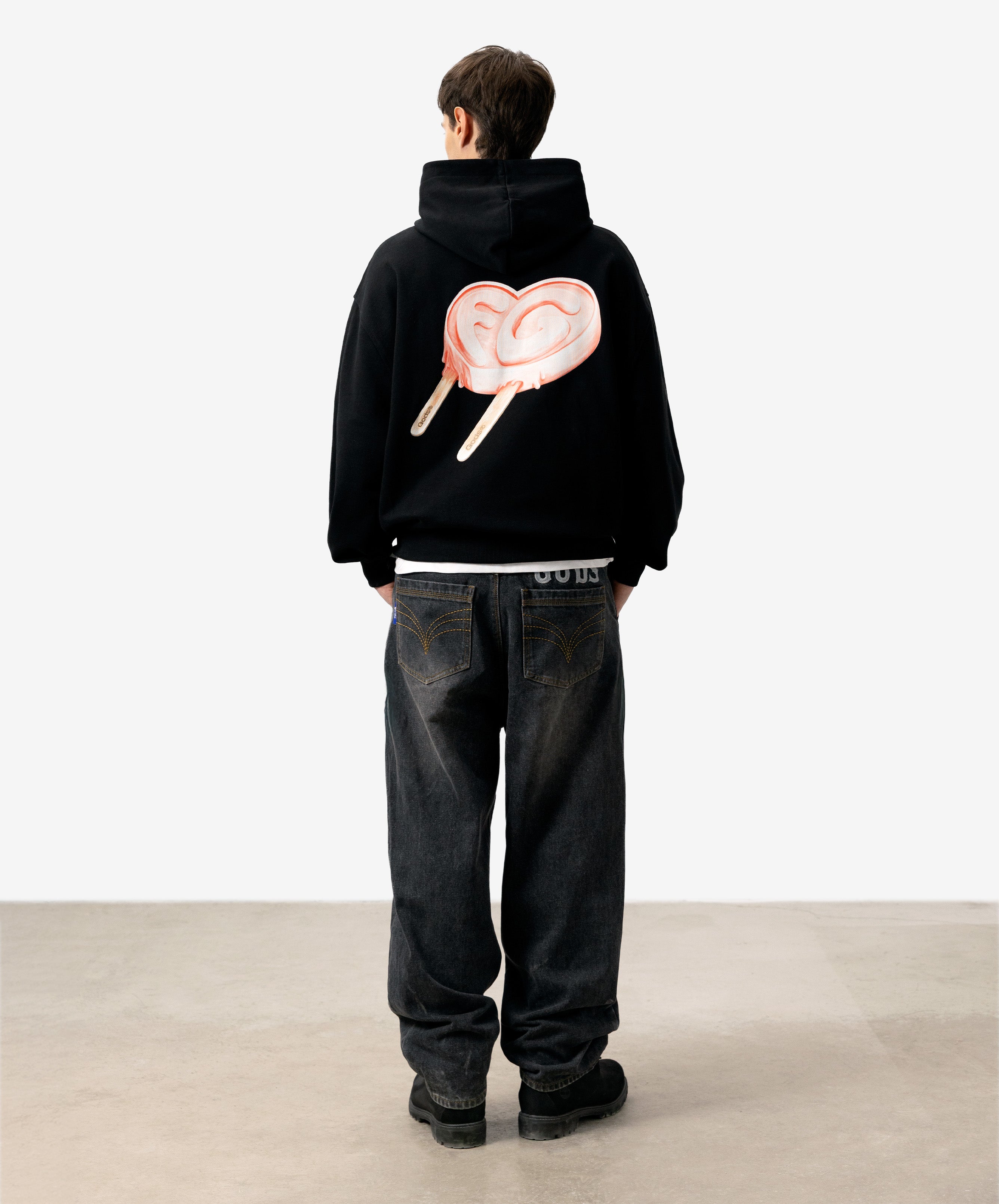 Iced Heart Hoodie Black