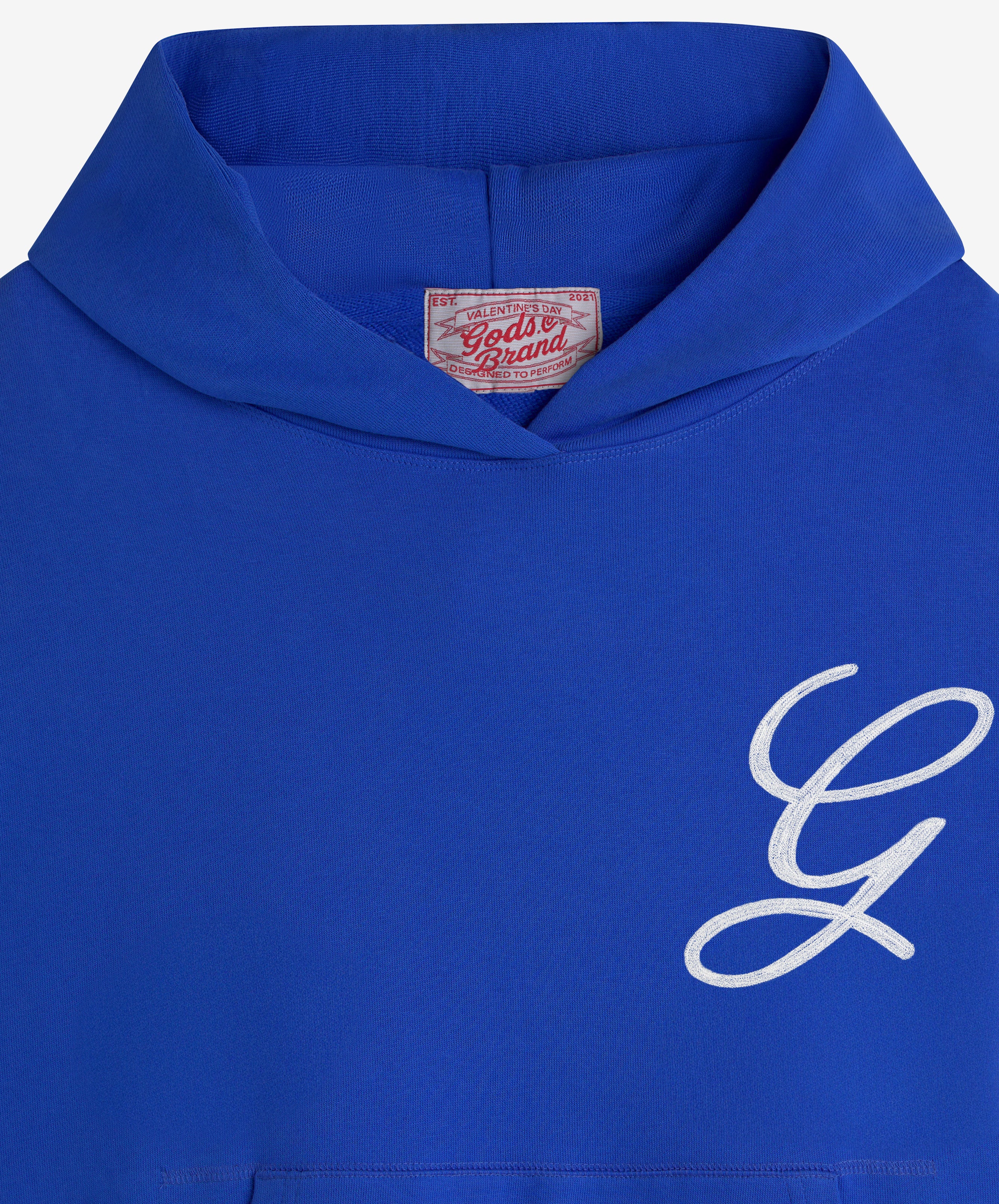 Love Script Hoodie Blue