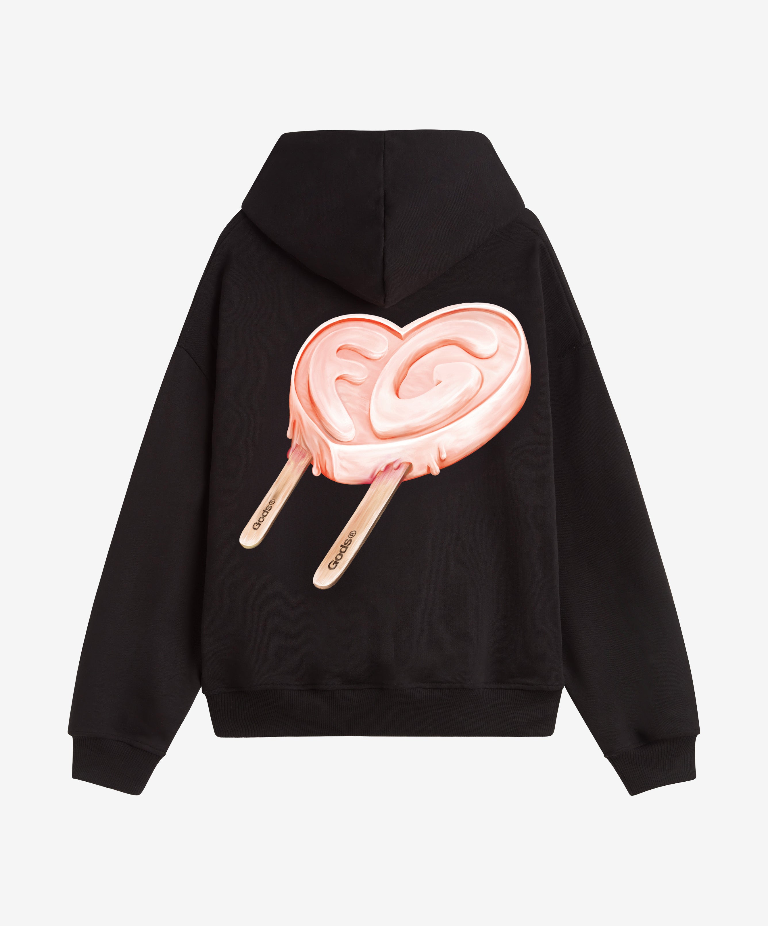 Iced Heart Hoodie Black