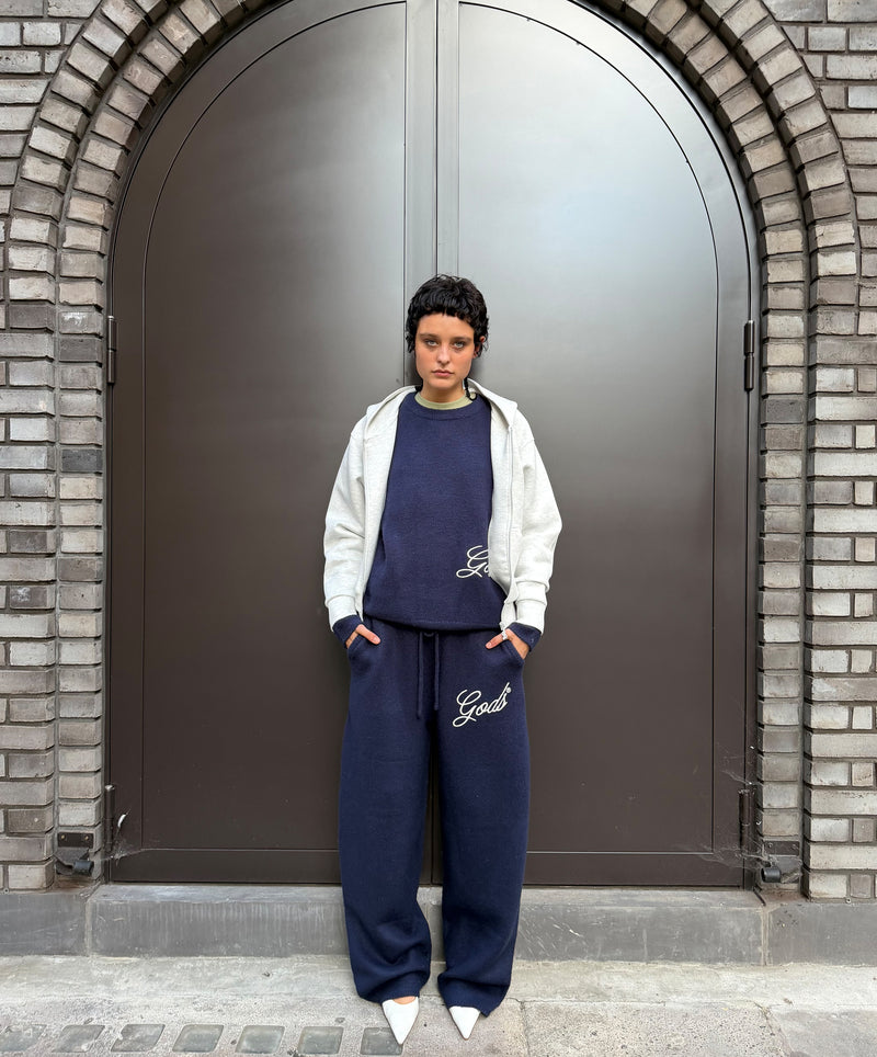 Handwritten Knitted Sweater Navy
