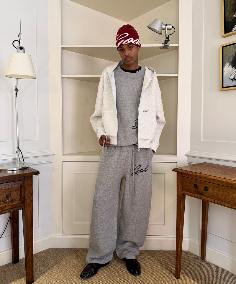 Handwritten Knitted Sweater Light Grey