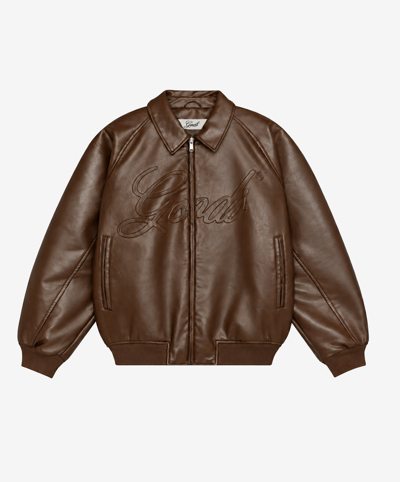 Vegan Leather Jacket Brown