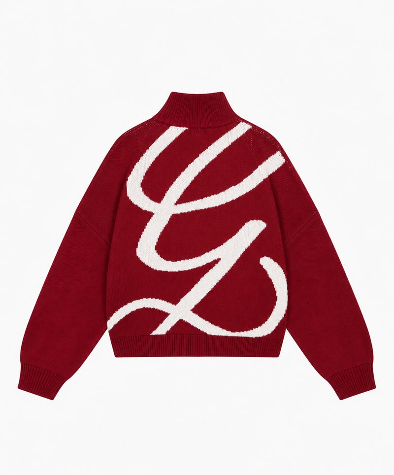 G'S Knitted Zipper Red