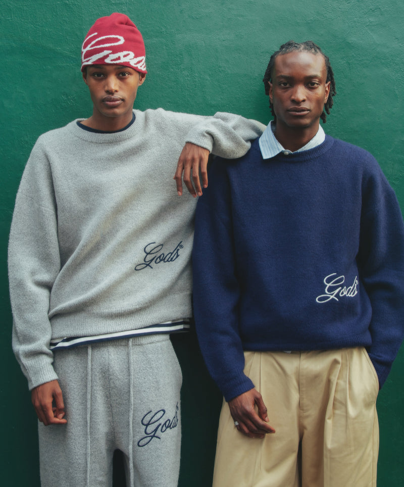 Handwritten Knitted Sweater Light Grey
