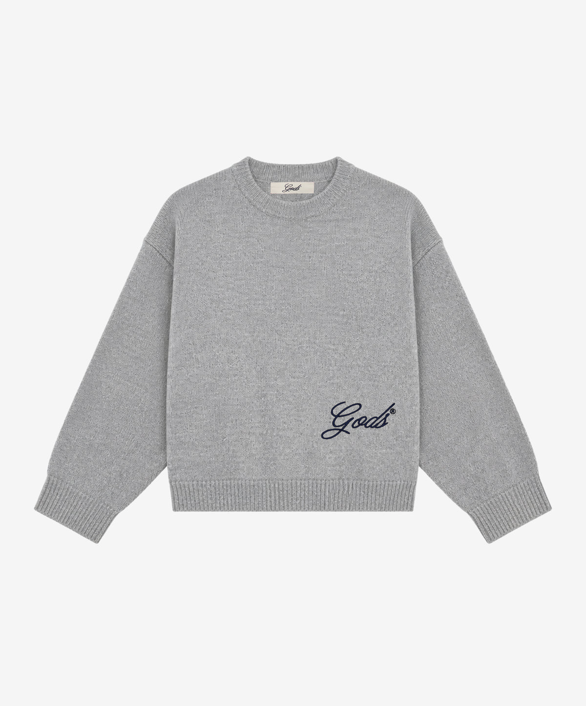 Handwritten Knitted Sweater Light Grey