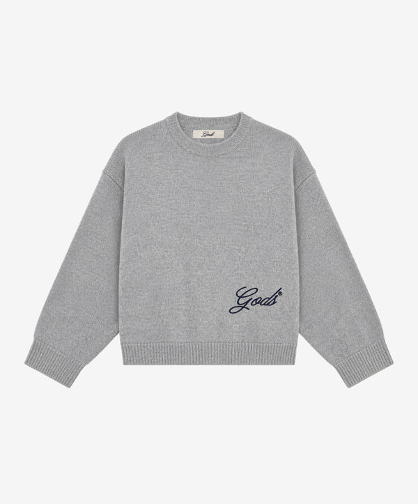 Handwritten Knitted Sweater Light Grey
