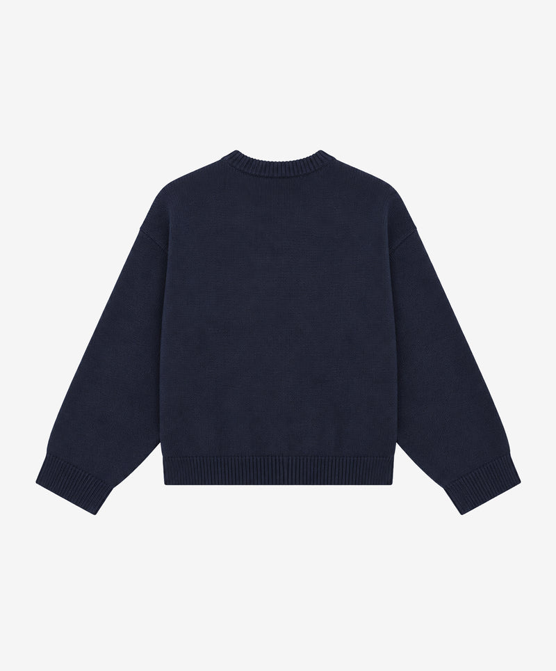 Handwritten Knitted Sweater Navy
