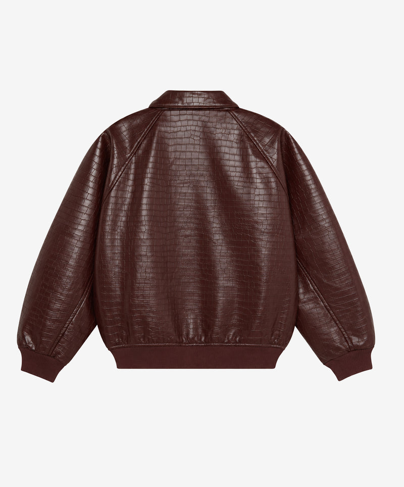 Vegan Leather Jacket Crocodile
