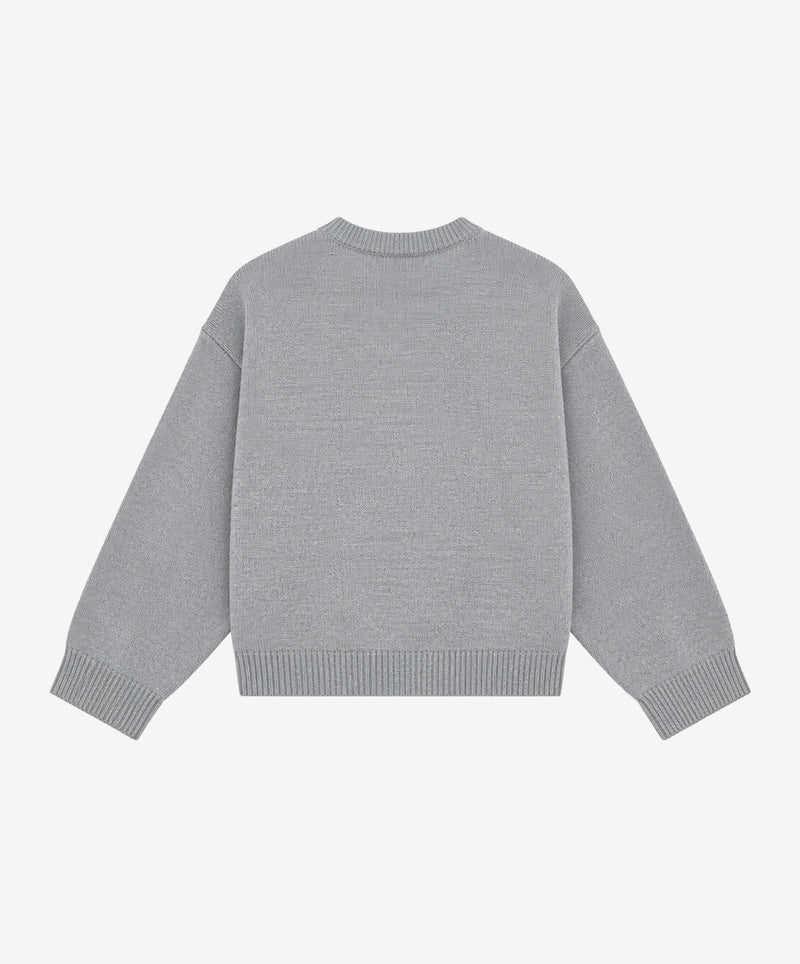 Handwritten Knitted Sweater Light Grey