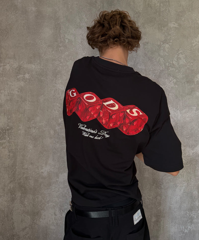 Red Dice Tee Black