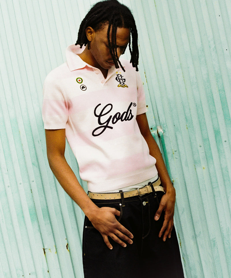 Striped Polo Rose