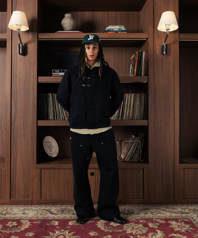 Double Knee Washed Pants Black