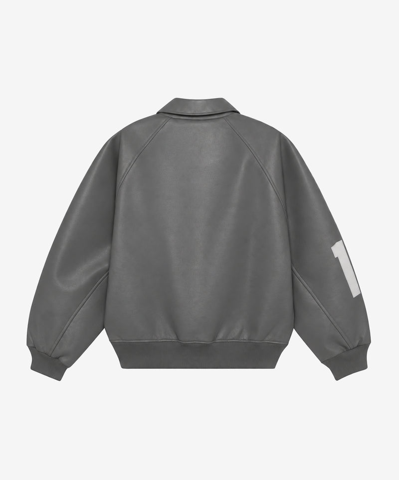Vegan Leather Jacket Dark Grey