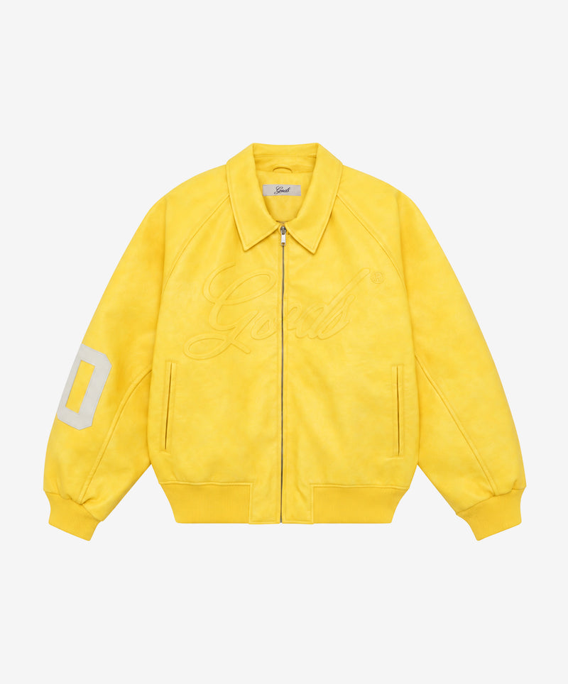 Vegan Leather Jacket Yellow