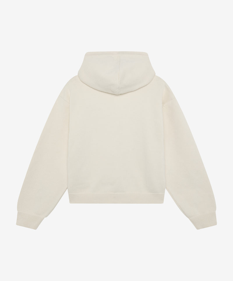 G Textured Knitted Zipper  Cream