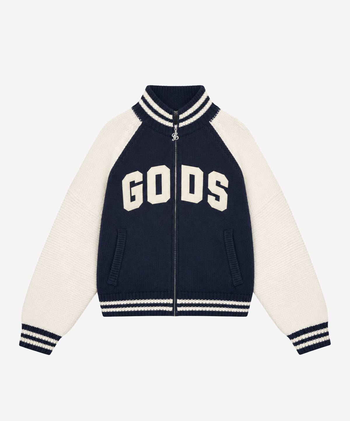 Varsity Knitted Jacket Navy