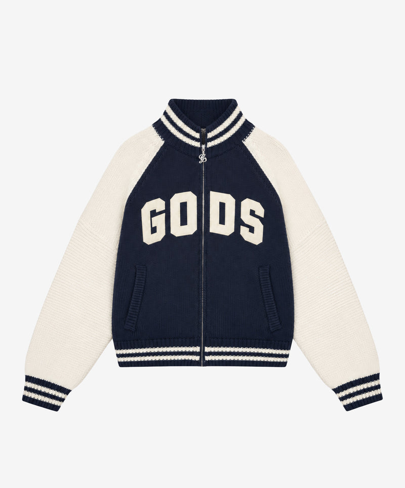 Varsity Knitted Jacket Navy
