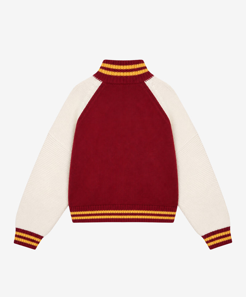 Varsity Knitted Jacket Red