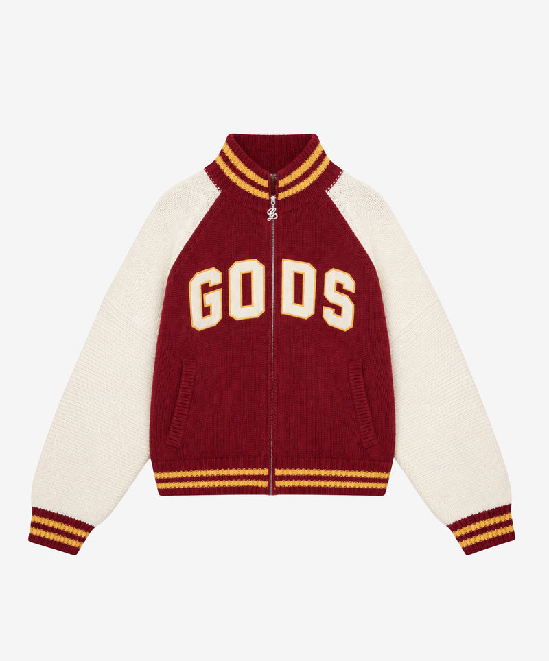 Varsity Knitted Jacket Red