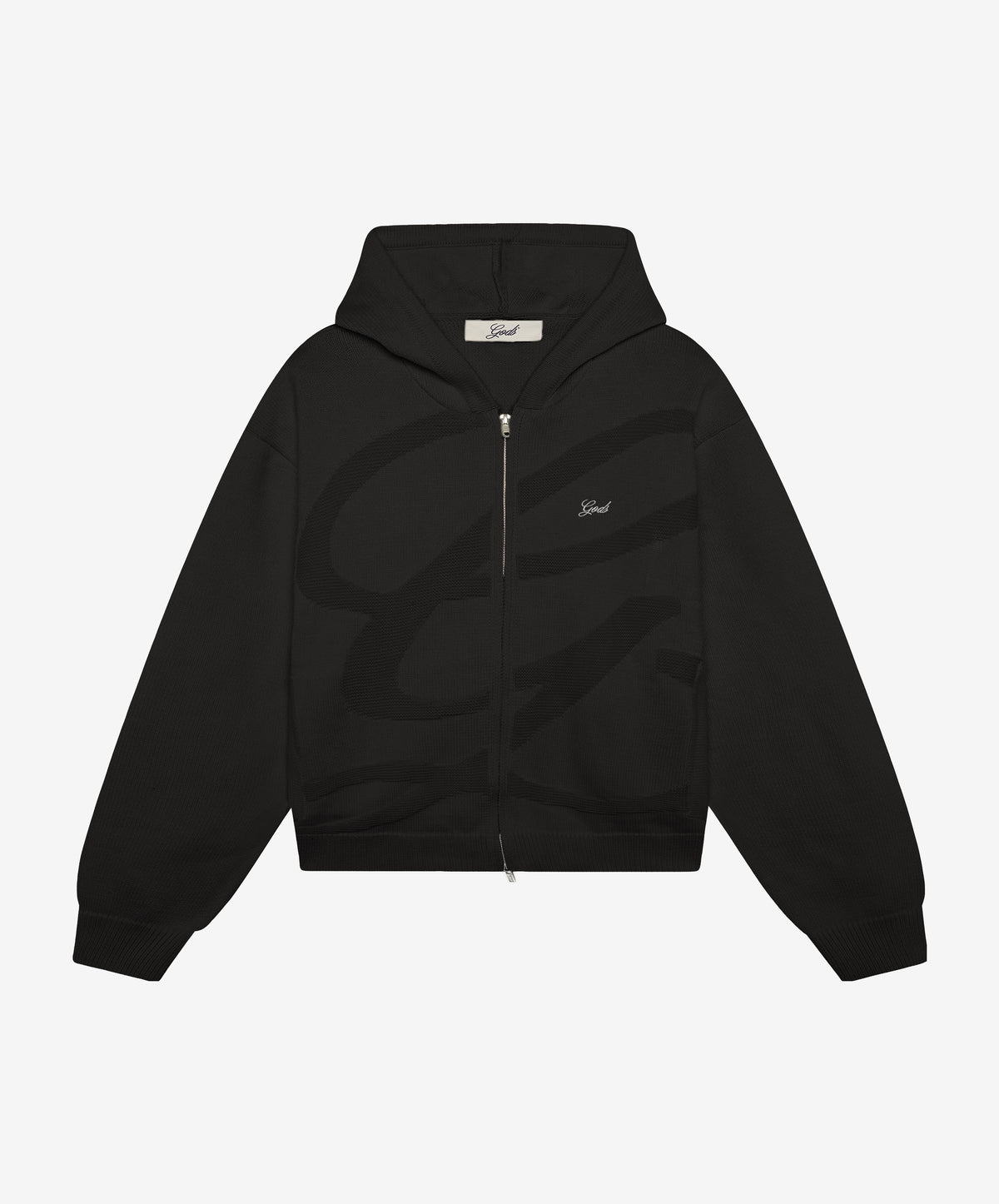G Textured Knitted Zipper Black