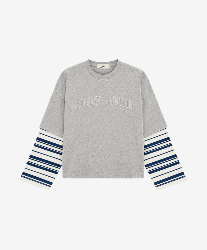 Stripes Double Sleeve Athl. Grey