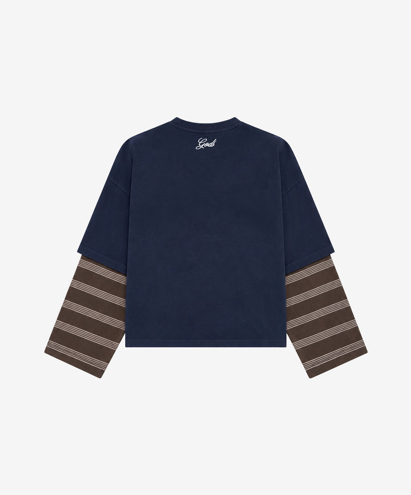Stripes Double Sleeve Athl Navy