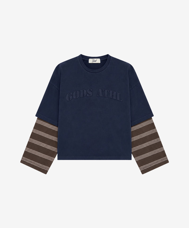 Stripes Double Sleeve Athl Navy