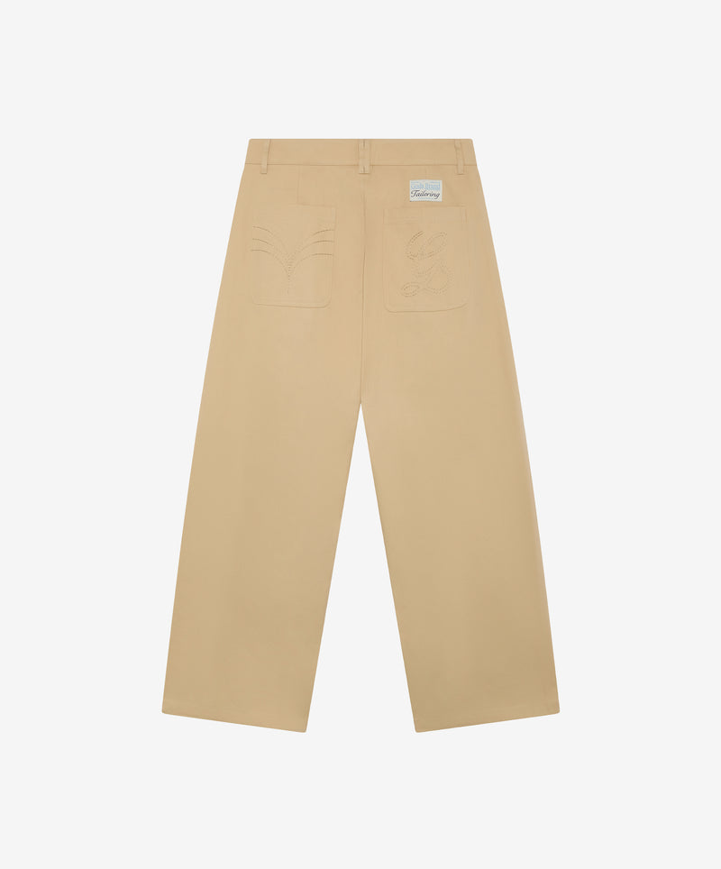 Pleat Plant Pants Beige