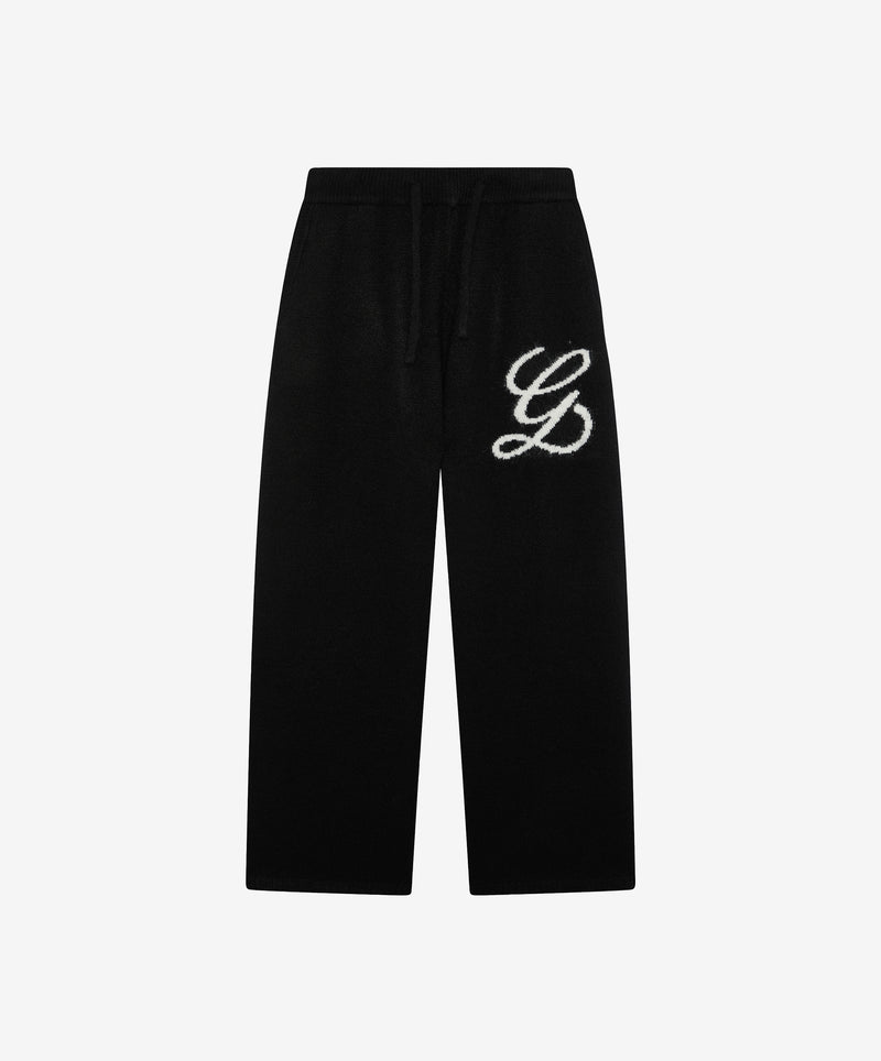 Jacquard Knit Pants Black
