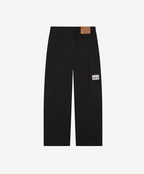 Double Knee Washed Pants Black