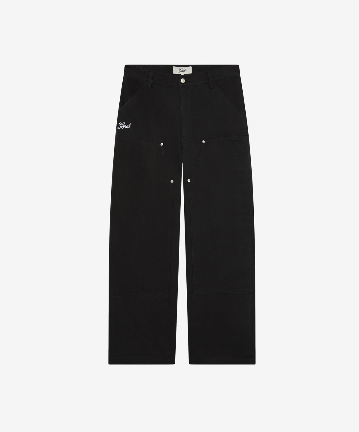 Double Knee Washed Pants Black
