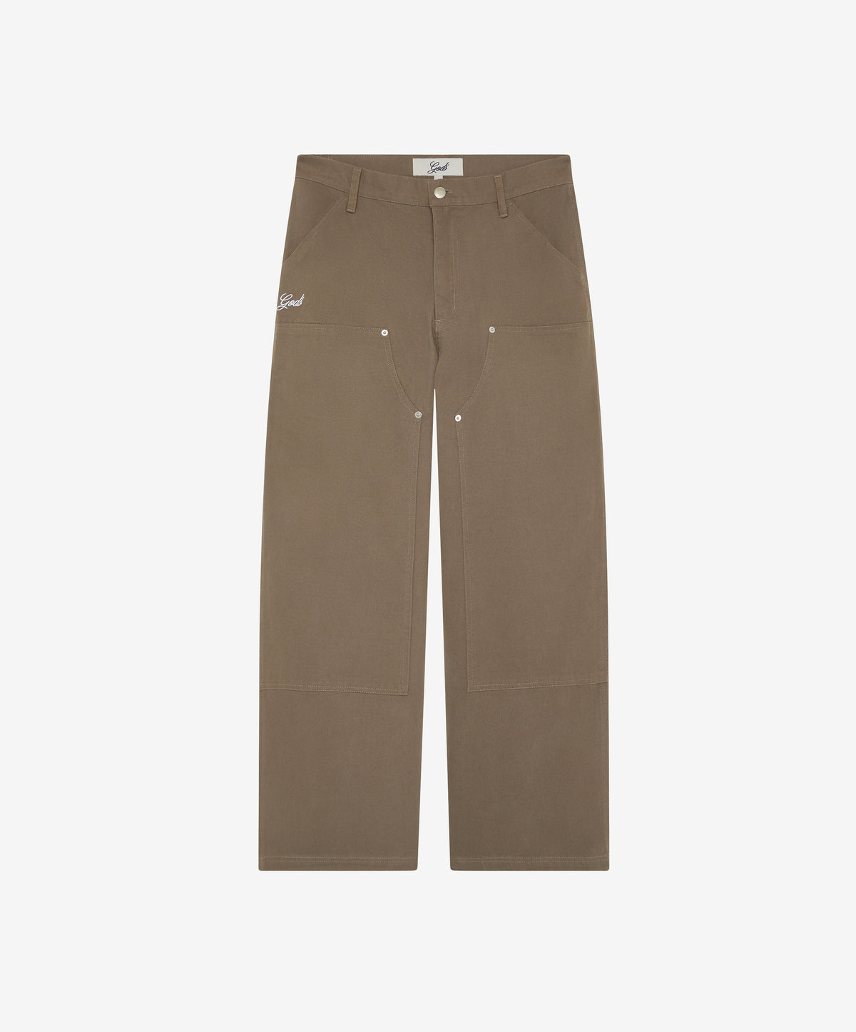 Double Knee Washed Pants Brown