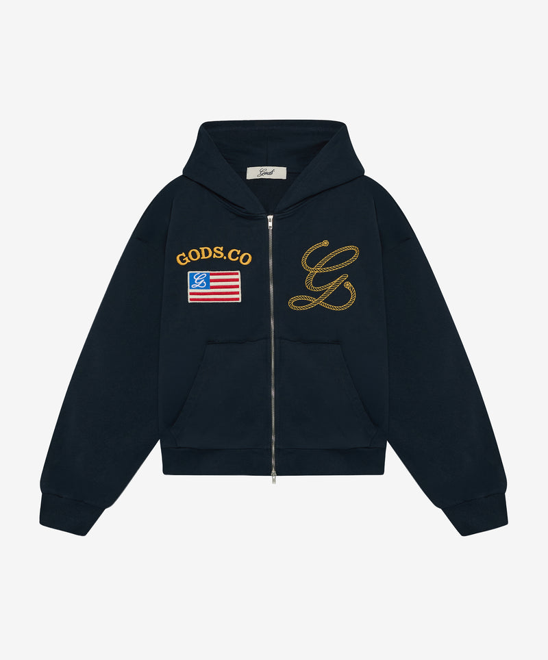 Flag Zipper Navy