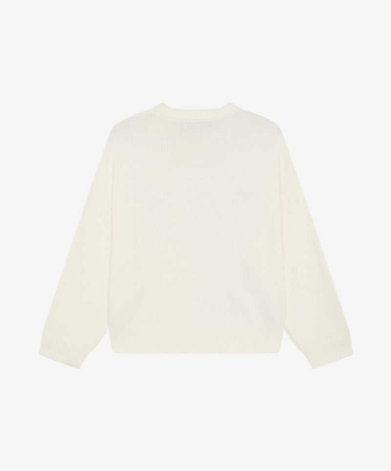 Flag Knitted Sweater Cream