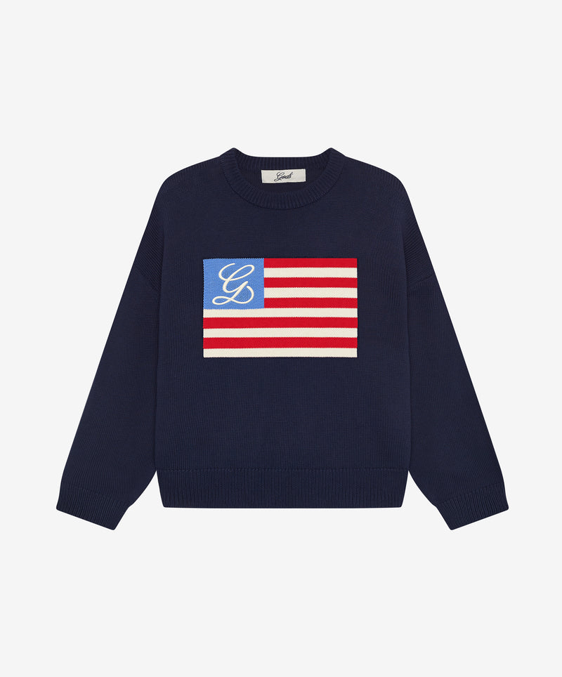 Flag Knitted Sweater Navy