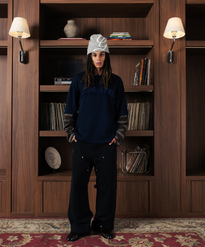 Stripes Double Sleeve Athl Navy