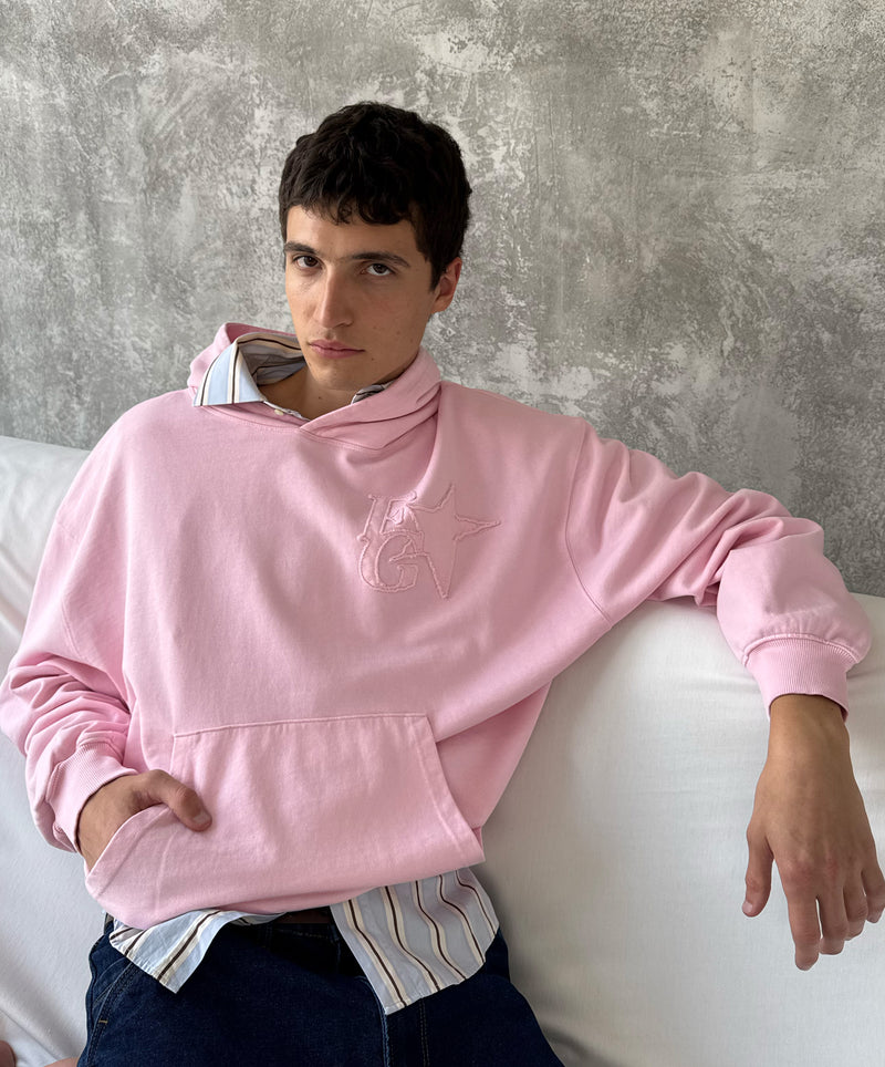 Star Washed Hoodie Rose