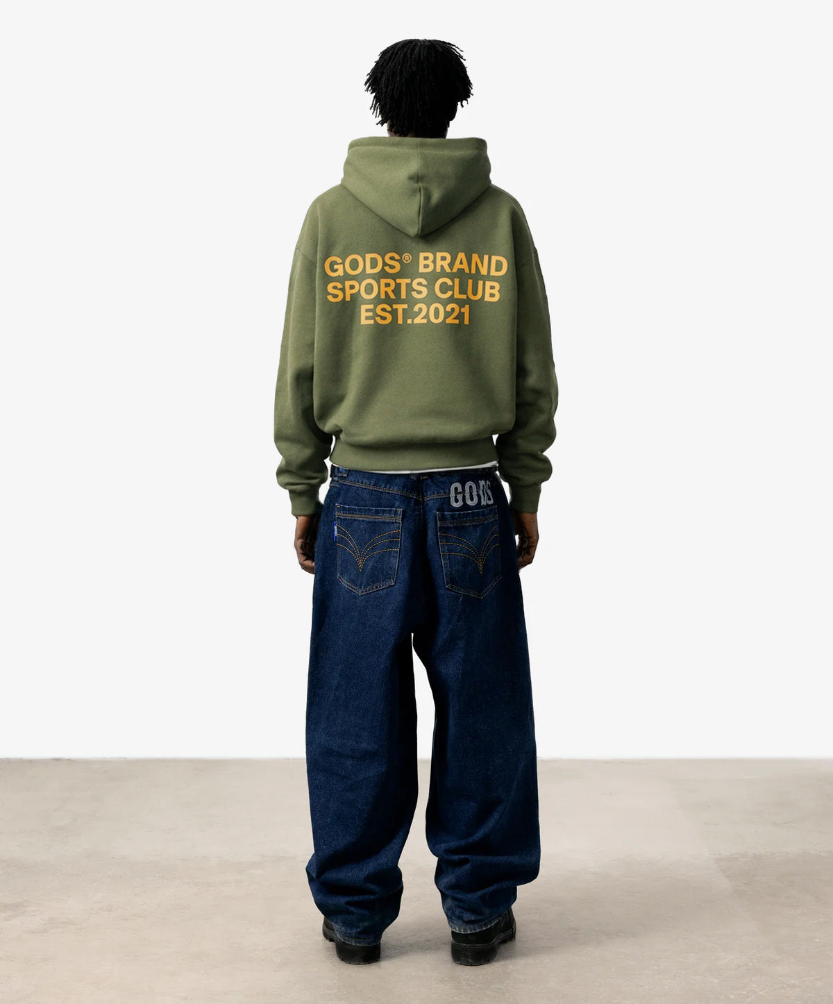 Gods® Brand Sports Club Hoodie Military Green